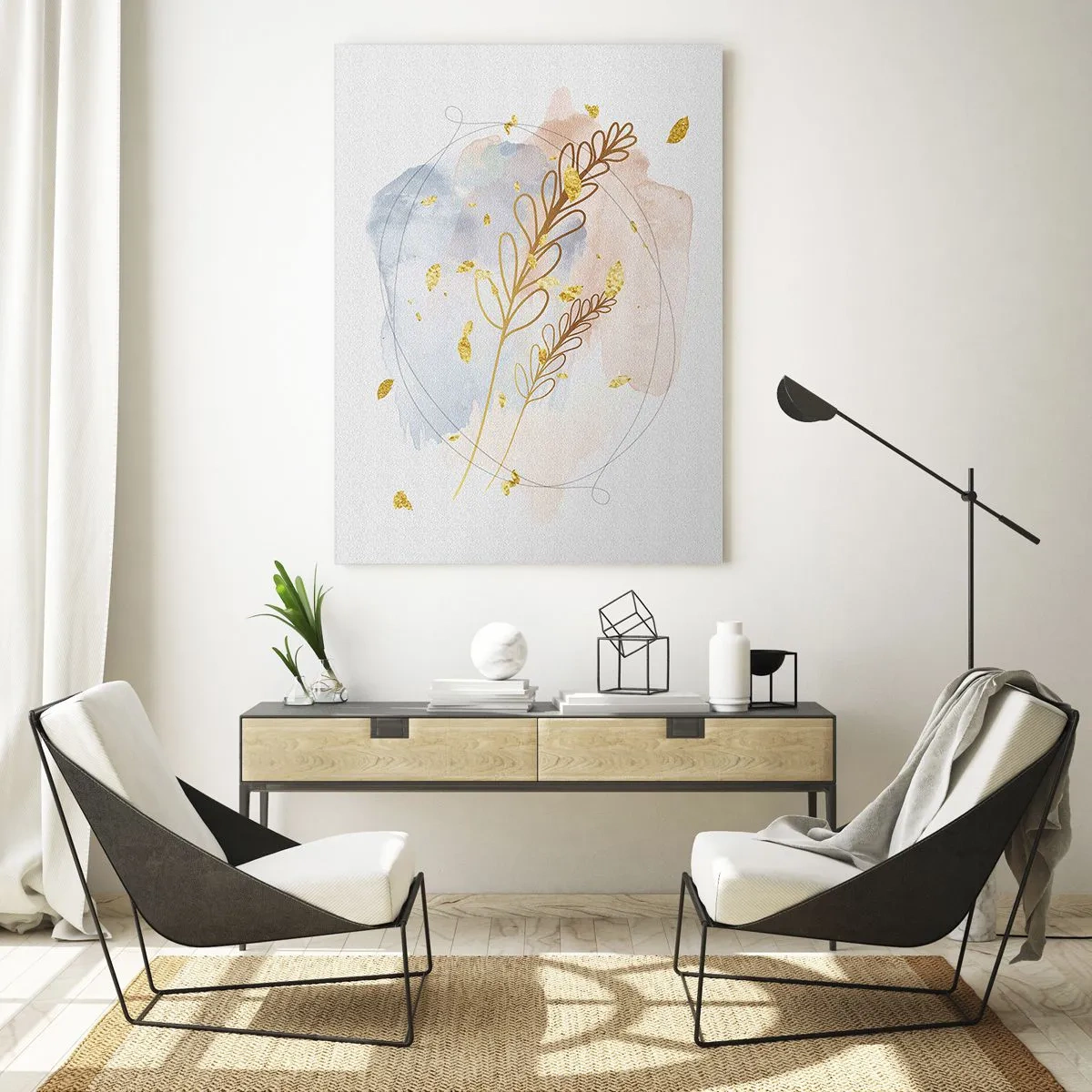 Glastavla - Bild på glas - En gyllene explosion - 50x70 cm