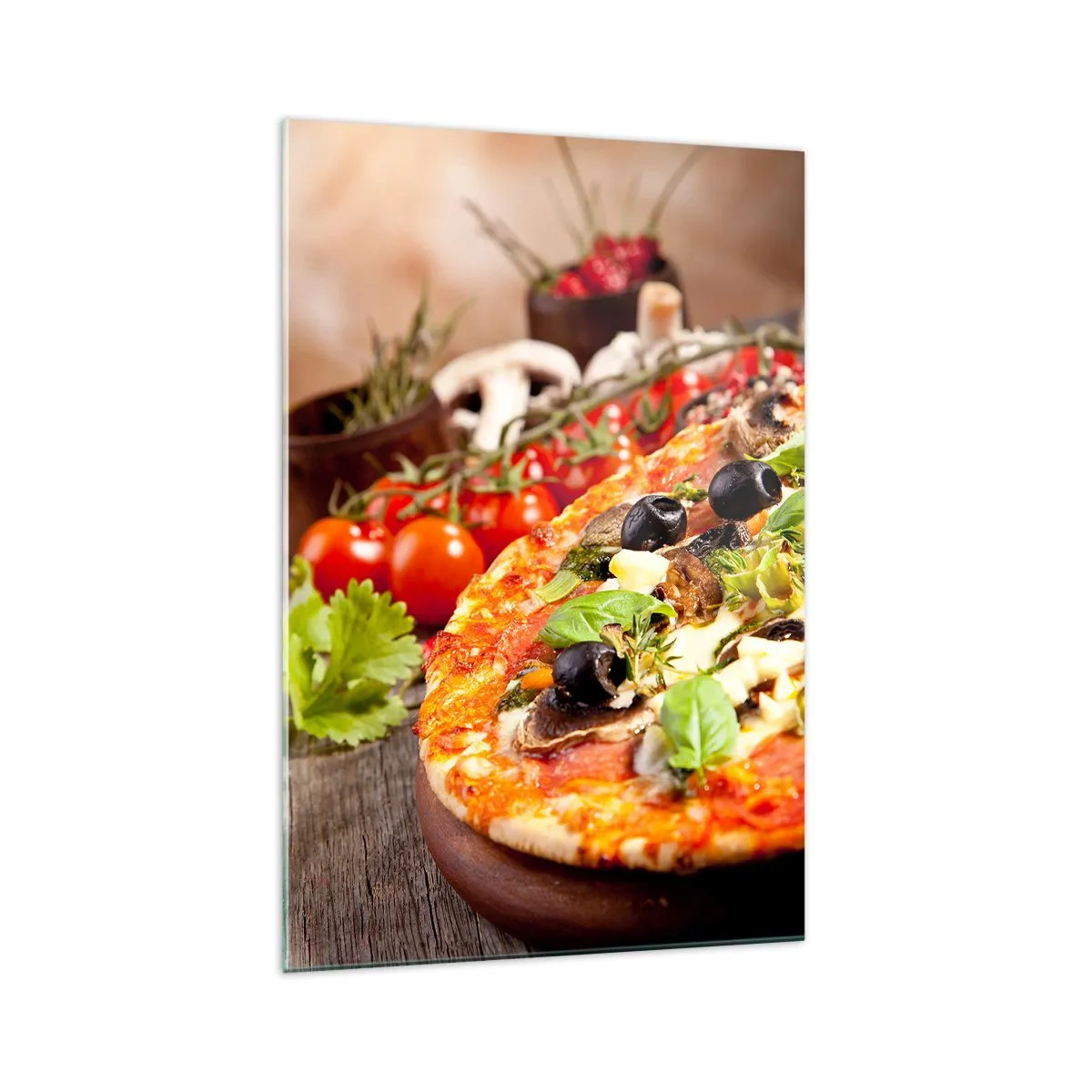 Glastavla - Bild på glas - Ingredienser ur jorden - 70x100 cm