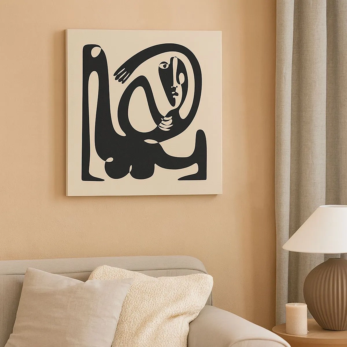 Canvastavla - Bild på duk - Nästan Picasso - 30x30 cm