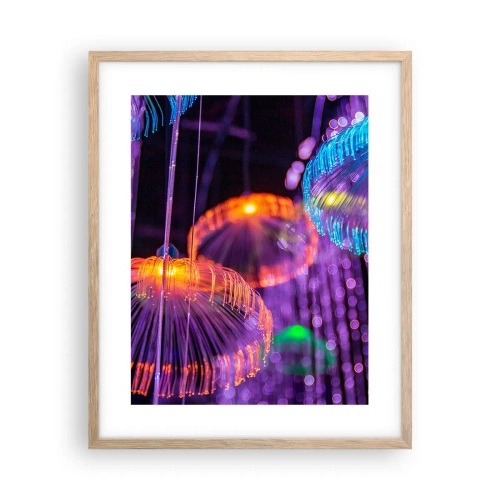 Affisch i ram av ljusek - Lysande fontän - 40x50 cm