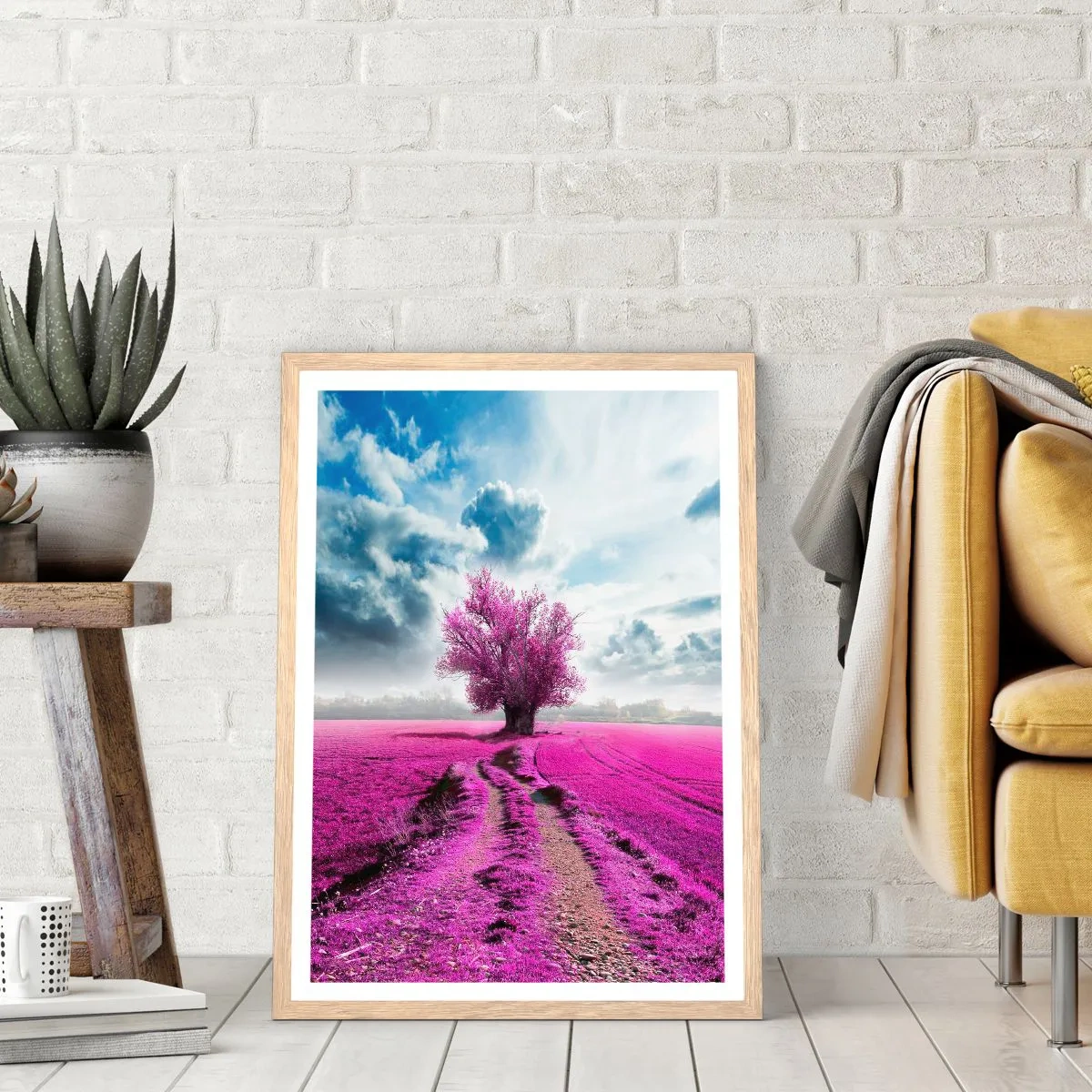 Affisch i ram av ljusek - Ljunghed - 40x50 cm