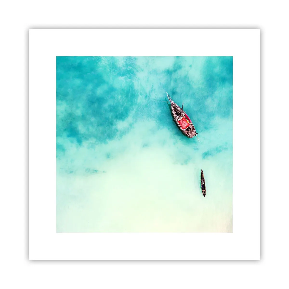 Affisch - Högvatten på stranden i Zanzibar… - 30x30 cm