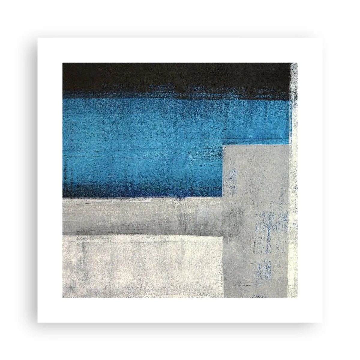 Affisch - Poetisk komposition av grått och blått - 40x40 cm