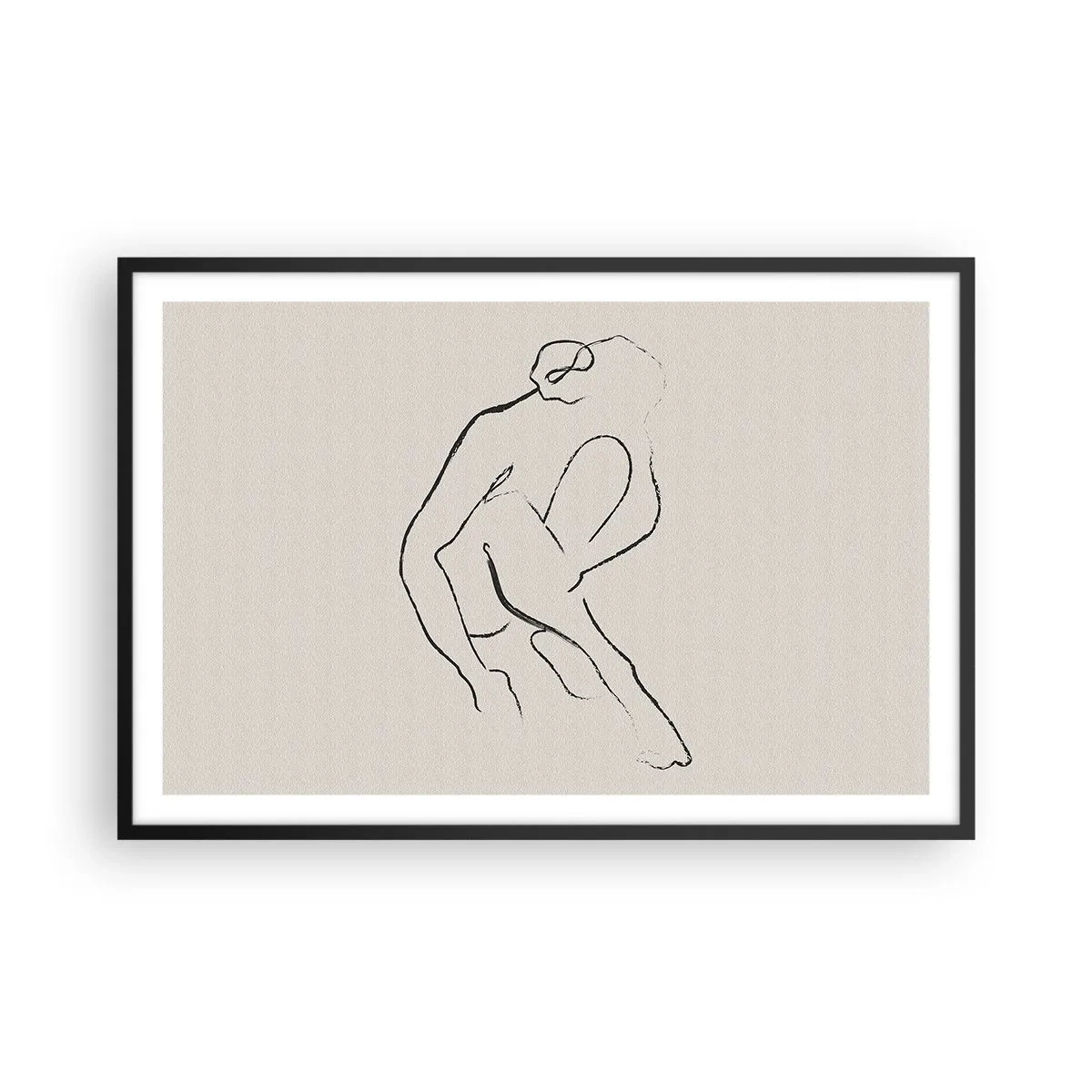 Affisch i svart ram - Intim skiss - 91x61 cm