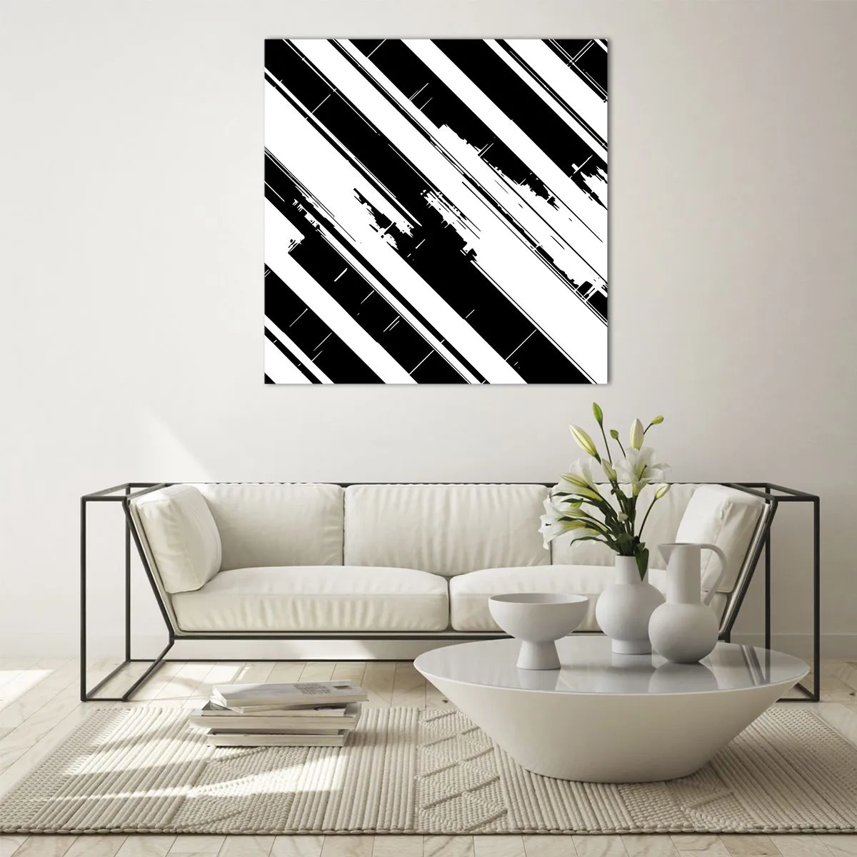 Glastavla - Bild på glas - Intensiv och dynamisk komposition - 40x40 cm