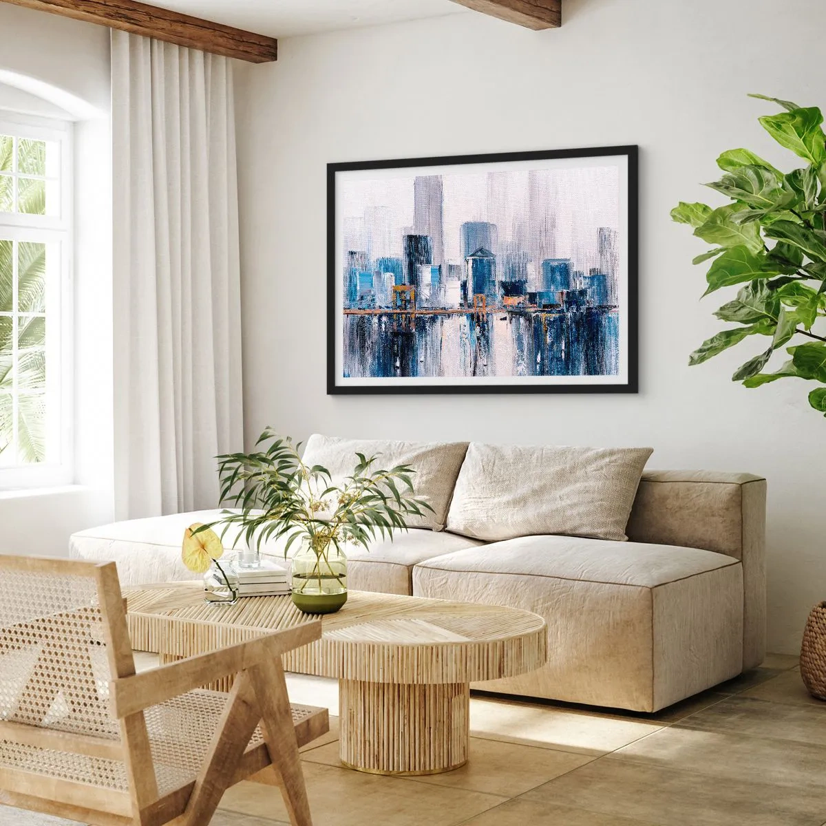 Affisch i svart ram - New York-impression - 100x70 cm
