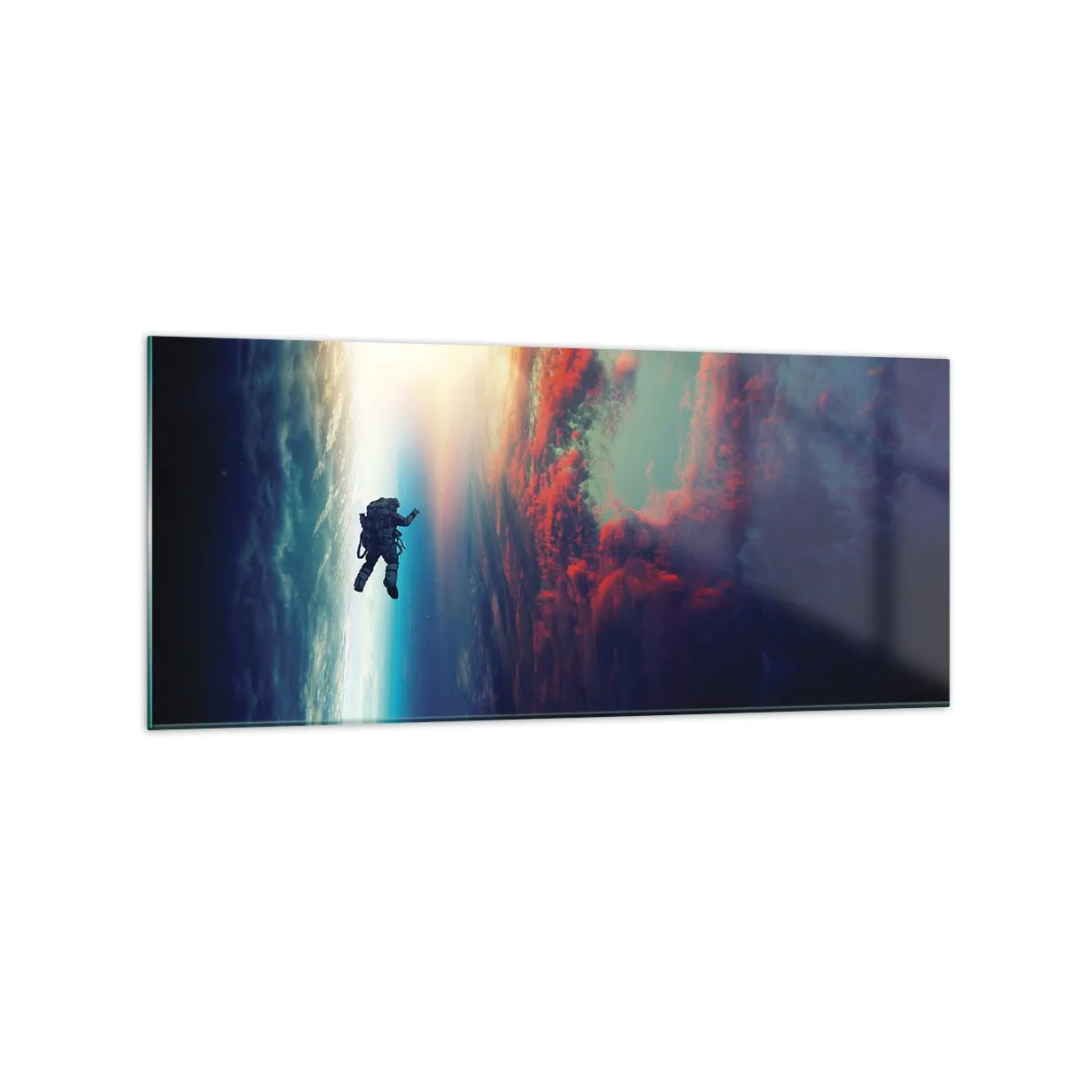 Glastavla - Bild på glas - Stå emot universumet - 120x50 cm