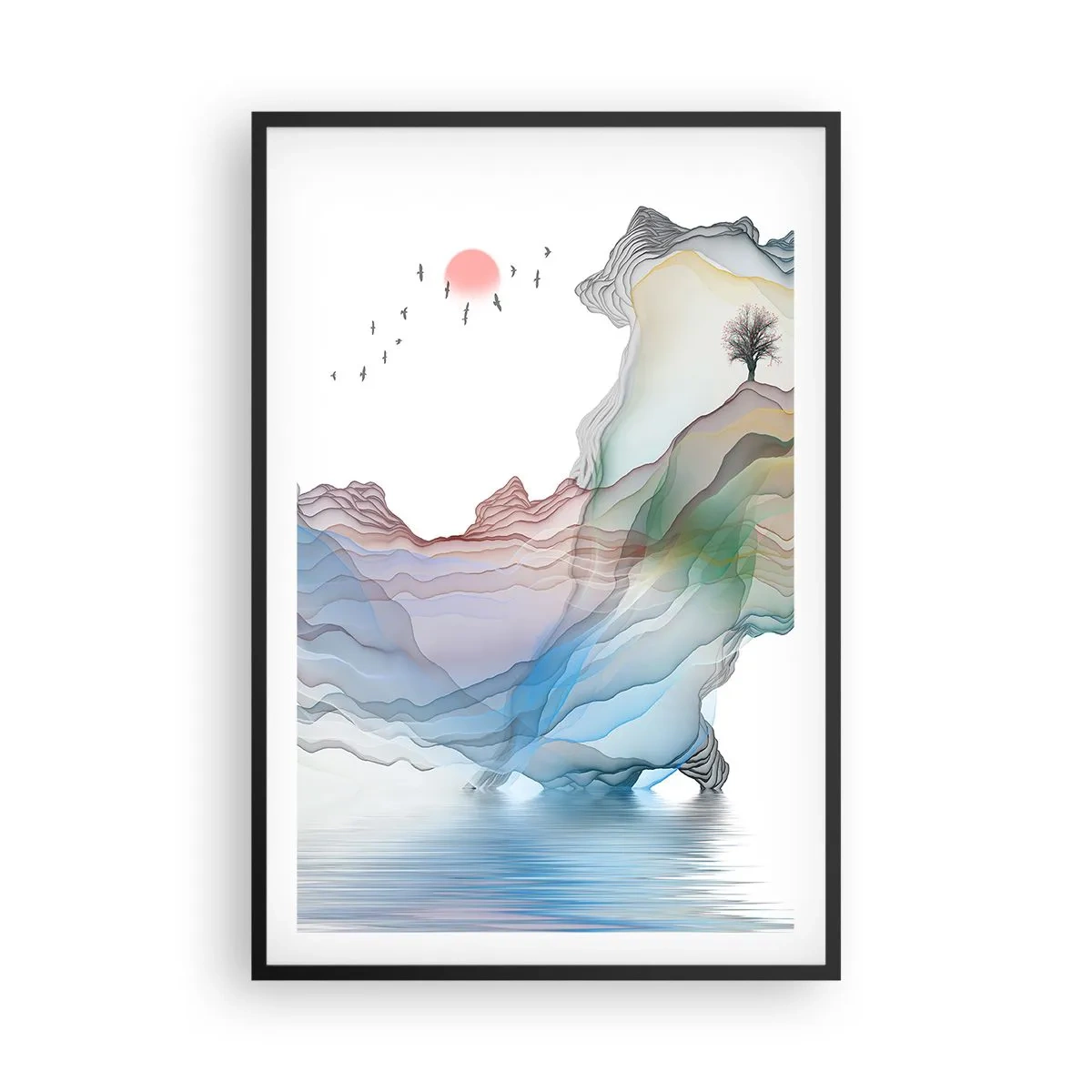 Affisch i svart ram - Mot kristallfjäll - 61x91 cm