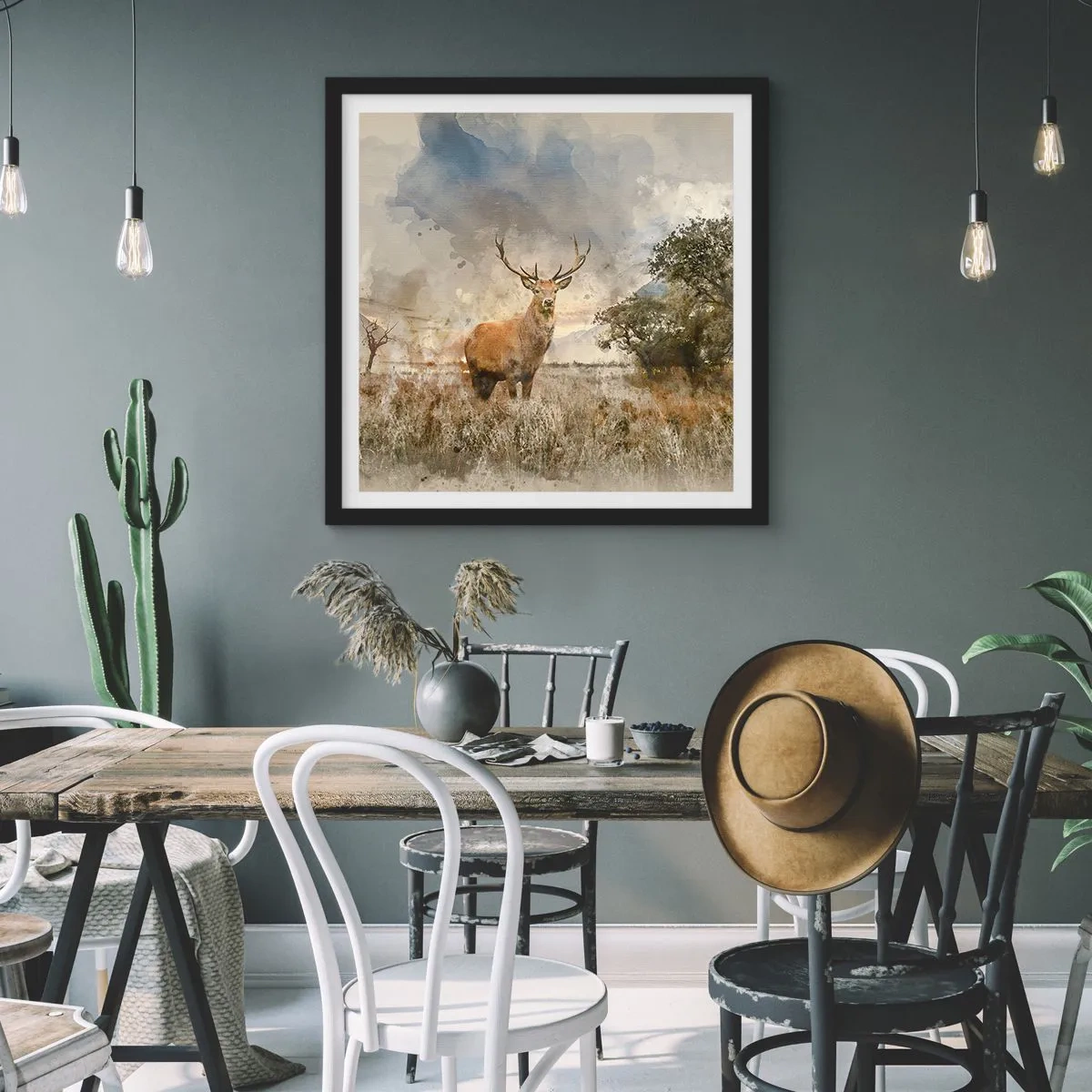 Affisch i svart ram - Värdighet - styrka - dignitet - 40x40 cm