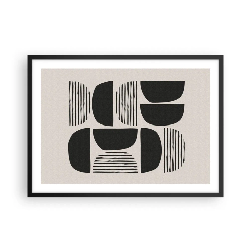 Affisch i svart ram - Arrangemang med halvor - 70x50 cm