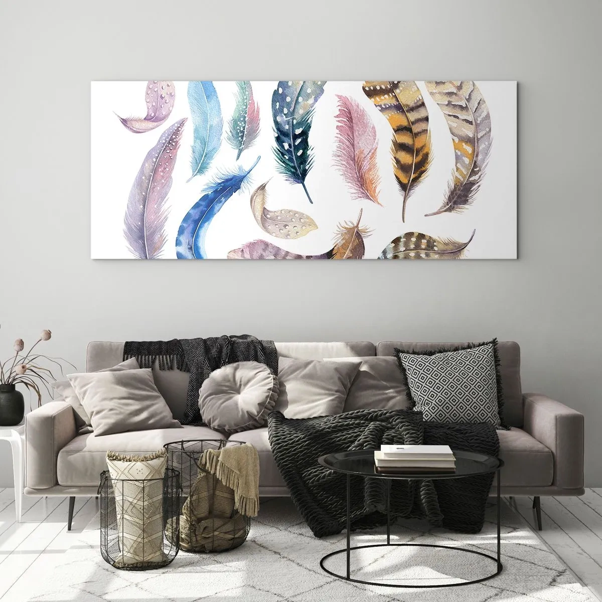 Glastavla - Bild på glas - Lätta, färgglada och färgrika - 140x50 cm