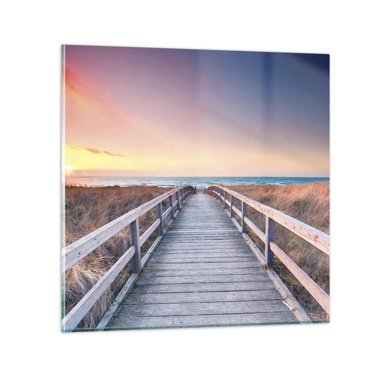 Glastavla - Bild på glas - Kvällssken i Östersjön - 60x60 cm