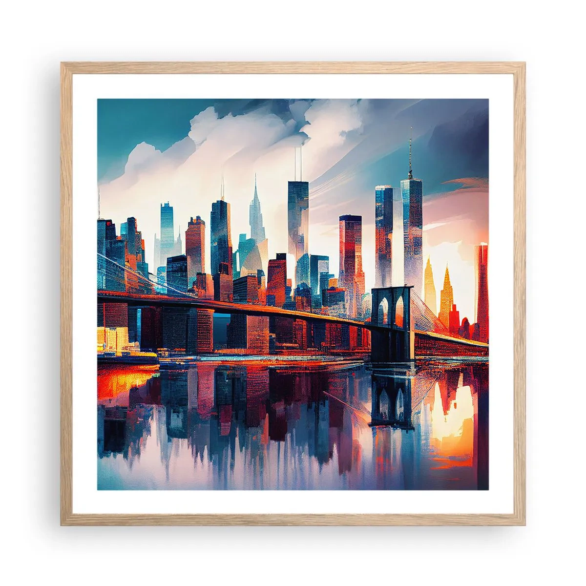 Affisch i ram av ljusek - Fenomenala New York - 60x60 cm