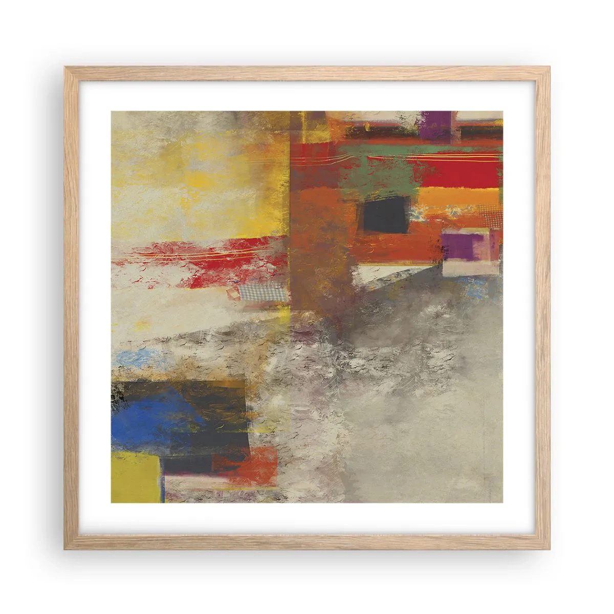 Affisch i ram av ljusek - Färgernas geometri - 50x50 cm
