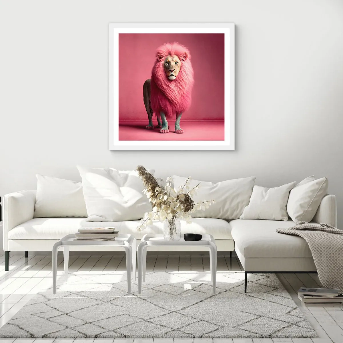 Affisch i vit ram - Och du är inte längre rädd - 50x50 cm