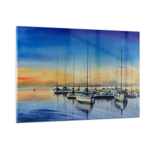 Glastavla - Bild på glas - Slutet på en bra dag - 120x80 cm
