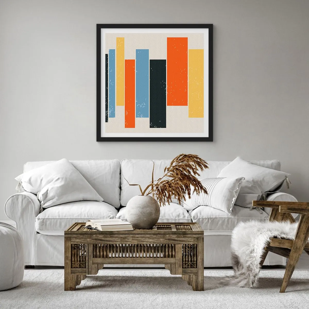 Affisch i svart ram - Inspelning av musik - 50x50 cm