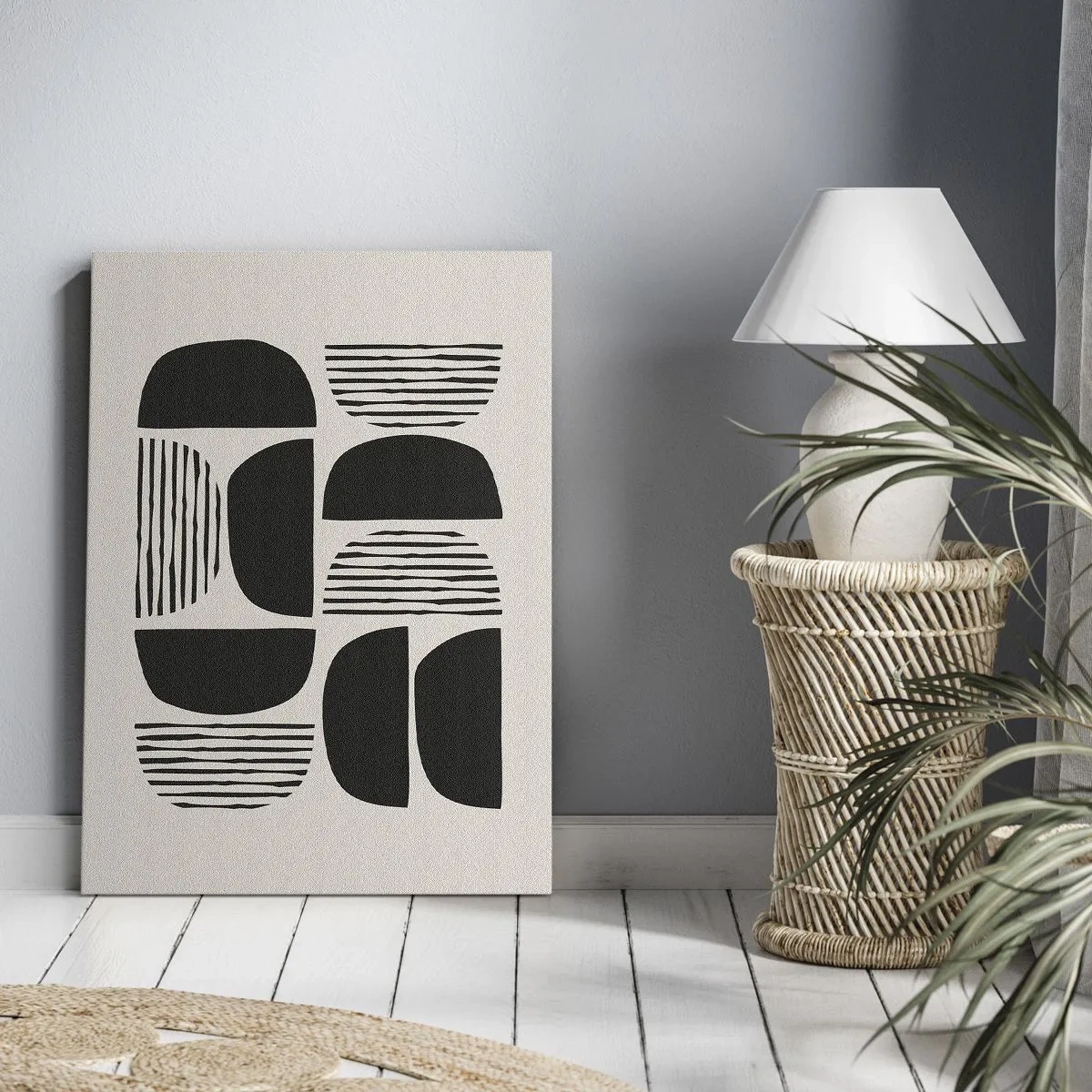 Canvastavla - Bild på duk - Arrangemang med halvor - 70x100 cm