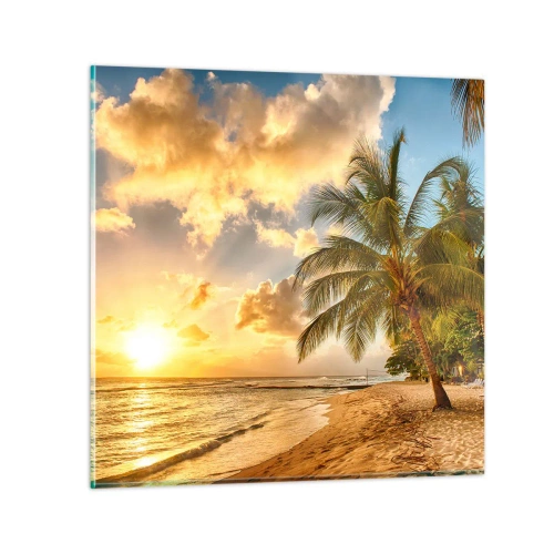 Glastavla - Bild på glas - Evig sommar, alltid semester - 60x60 cm