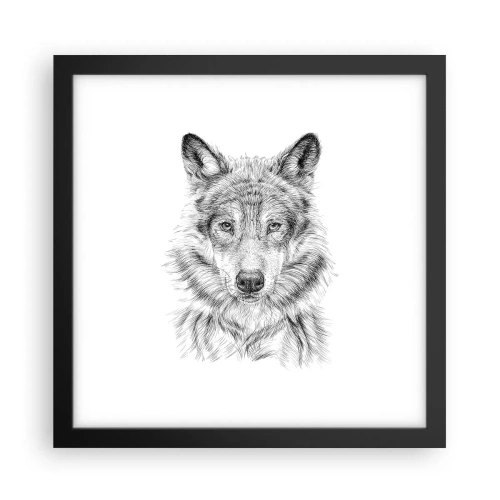 Affisch i svart ram - En född ledare - 30x30 cm