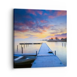 Canvastavla - Bild på duk - Violet-guld ro - 30x30 cm