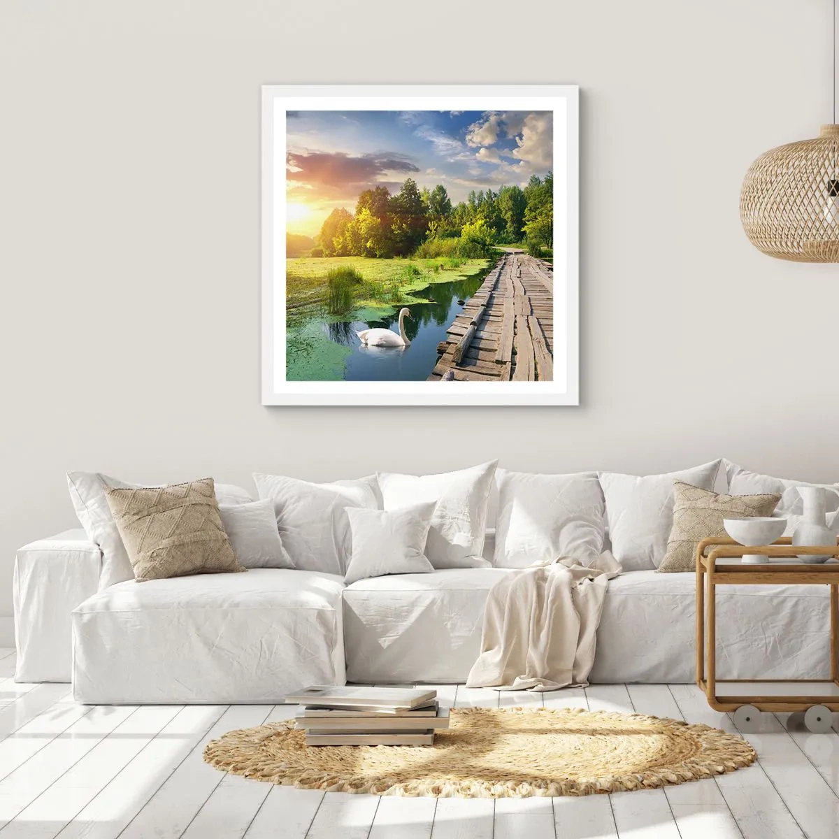 Affisch i vit ram - Sommar, sommar överallt - 40x40 cm