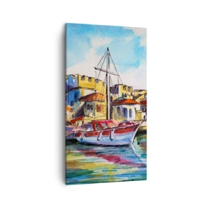 Canvastavla - Bild på duk - Regnbågseftermiddag - 45x80 cm