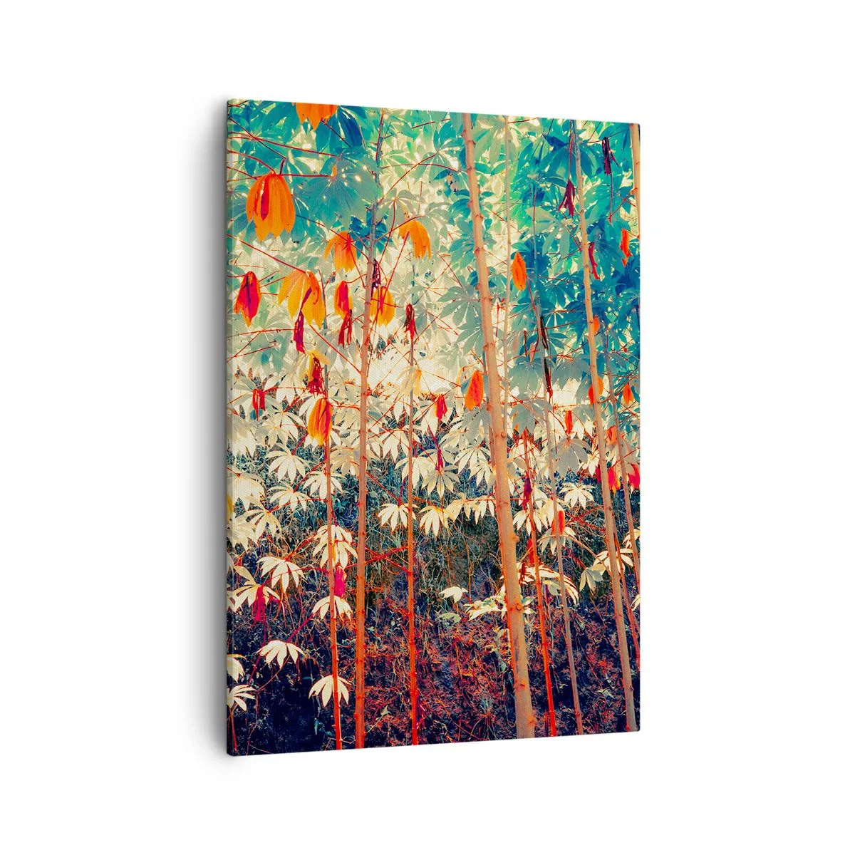 Canvastavla - Bild på duk - Lövbladens hemlighetsfulla liv - 50x70 cm