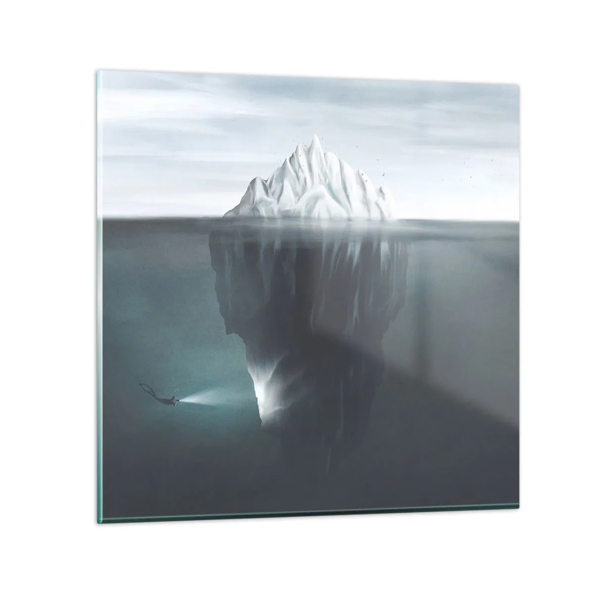 Glastavla - Bild på glas - Undervattensmysterium - 30x30 cm