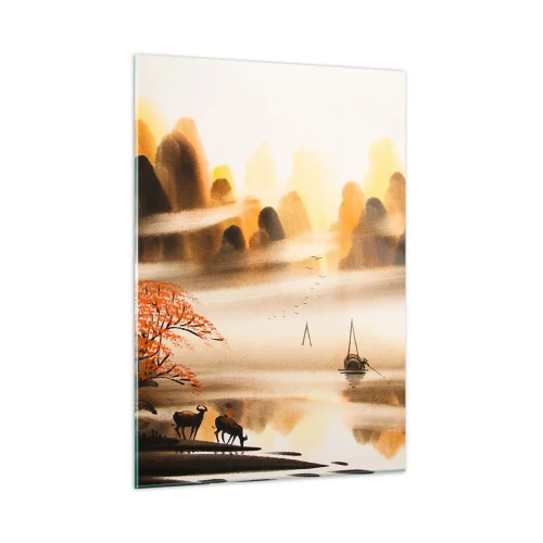 Glastavla - Bild på glas - Längre bort än Fjärran Östern - 50x70 cm