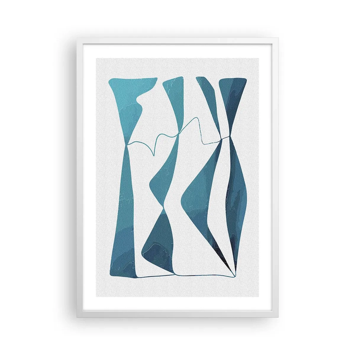 Affisch i vit ram - Abstraktion: en turkos förening - 50x70 cm