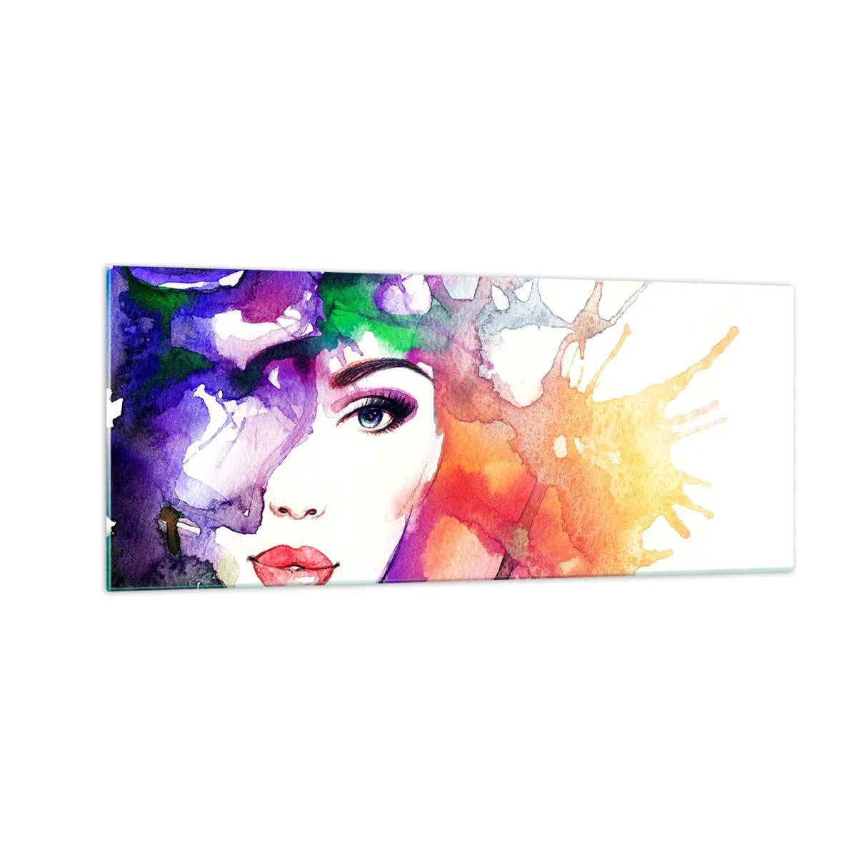 Glastavla - Bild på glas - Med huvudet i himlen - 100x40 cm