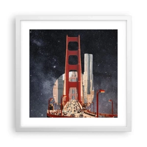 Affisch i vit ram - Alltid i centrum - 40x40 cm