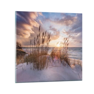 Glastavla - Bild på glas - Farväl till solen och vinden - 60x60 cm
