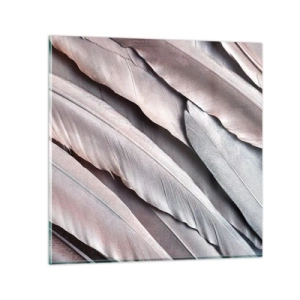 Glastavla - Bild på glas - I rosa silver - 40x40 cm