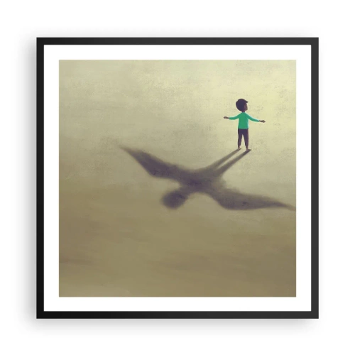 Affisch i svart ram - Framtidens hjälte - 60x60 cm