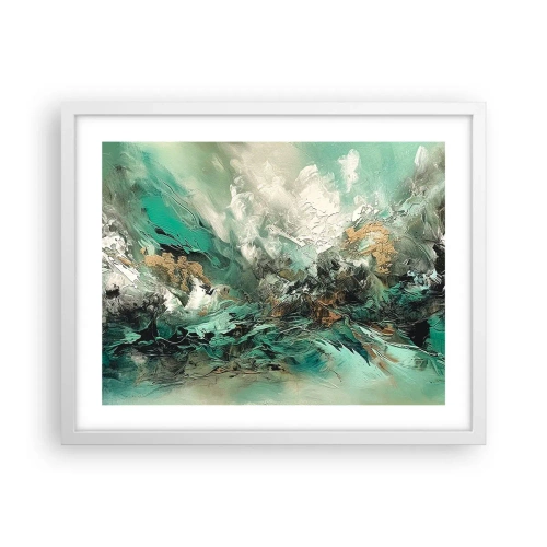 Affisch i vit ram - Smaragdsvart bränna - 50x40 cm