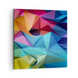 Canvastavla - Bild på duk - Regnbågsorigami - 60x60 cm