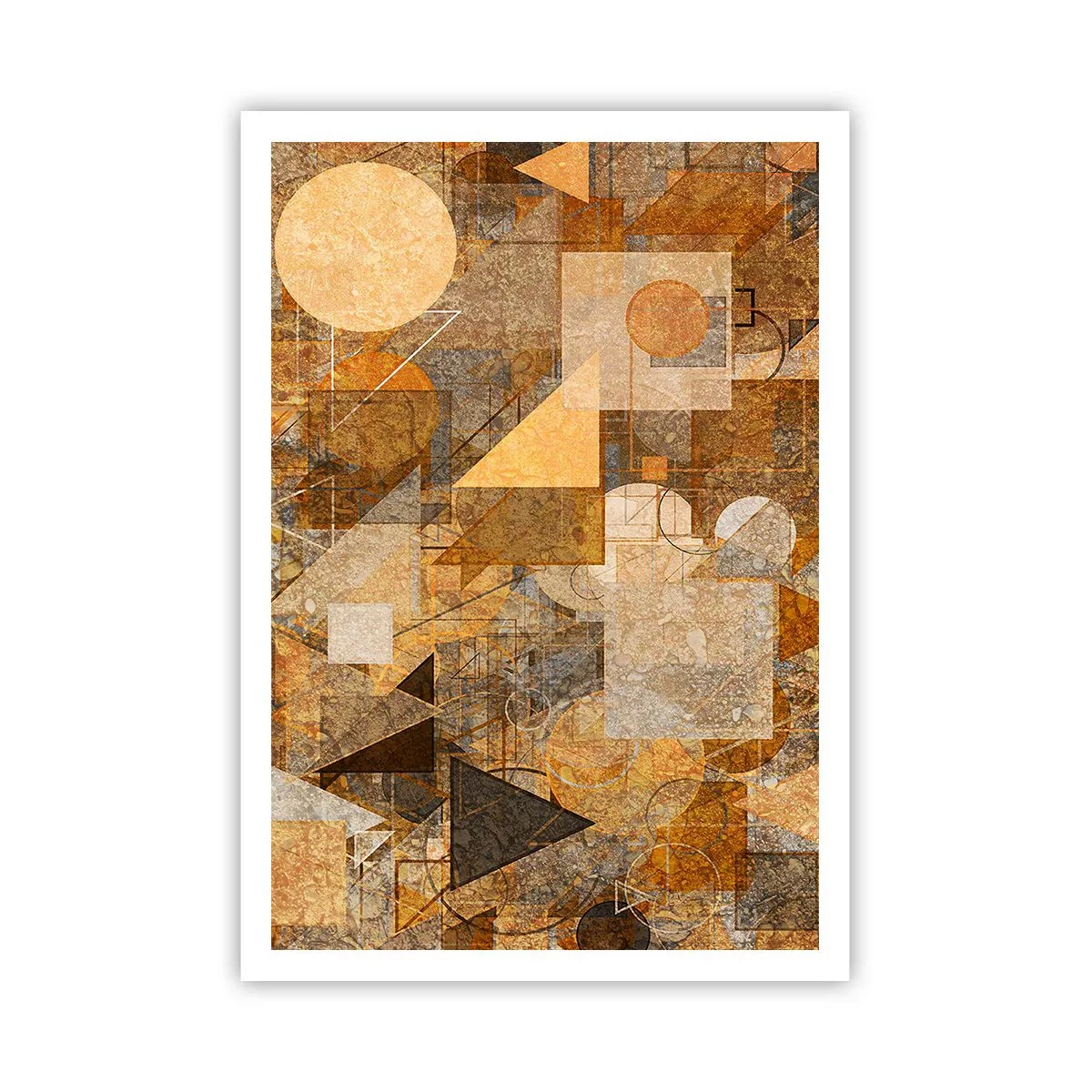 Affisch - Kubistisk studie i brun - 70x100 cm