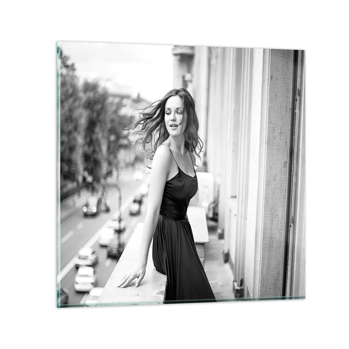 Glastavla - Bild på glas - Säkert en Parisbo - 70x70 cm