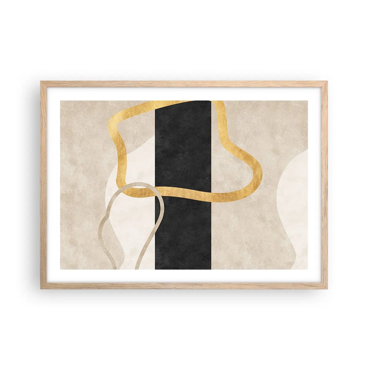 Affisch i ram av ljusek - Slingrande former - 70x50 cm