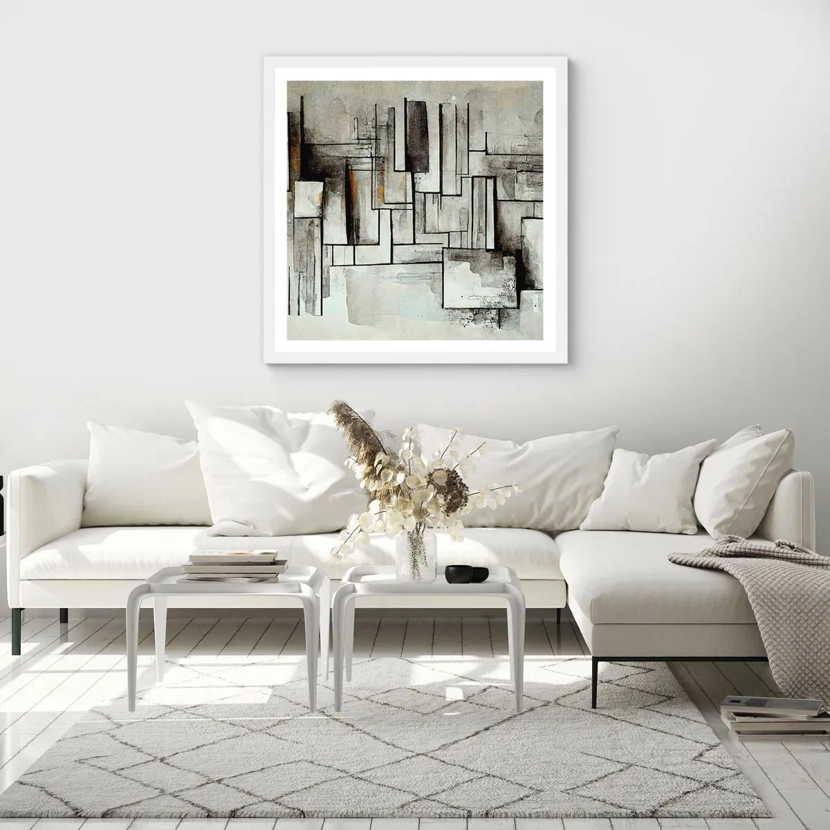 Affisch i vit ram - Kraften i enkelhet - 40x40 cm