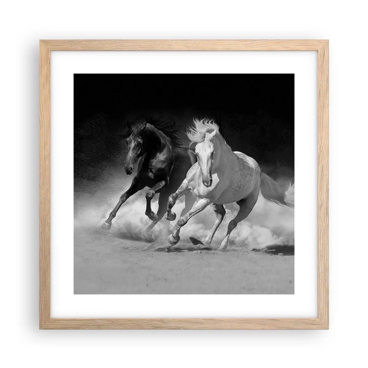 Affisch i ram av ljusek - Frihetens galopp - 40x40 cm