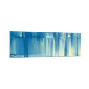 Glastavla - Bild på glas - Komposition i turkos - 160x50 cm