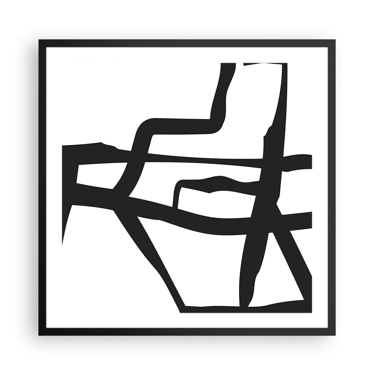 Affisch i svart ram - Svartvit konstruktion - 60x60 cm