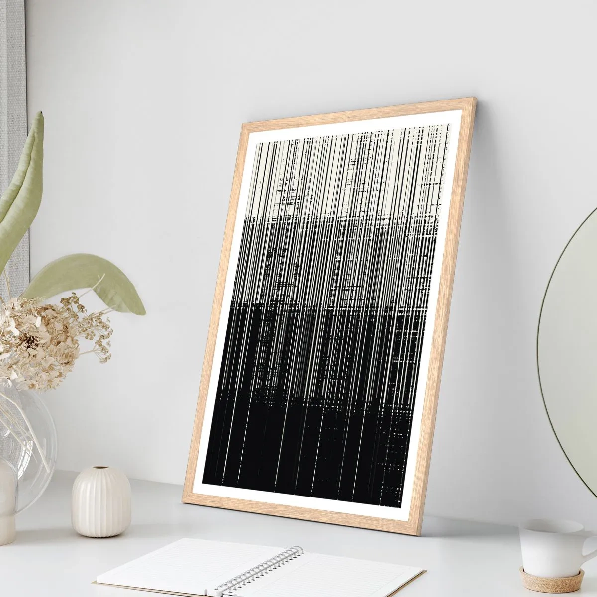 Affisch i ram av ljusek - Vågor och vibrationer - 61x91 cm