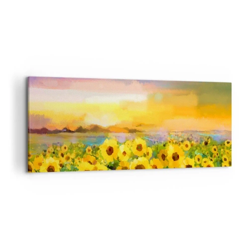 Canvastavla - Bild på duk - Själva solen gick ner på jorden - 120x50 cm