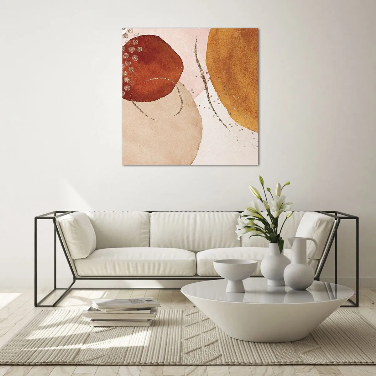 Glastavla - Bild på glas - Rundhet och rörelse - 40x40 cm