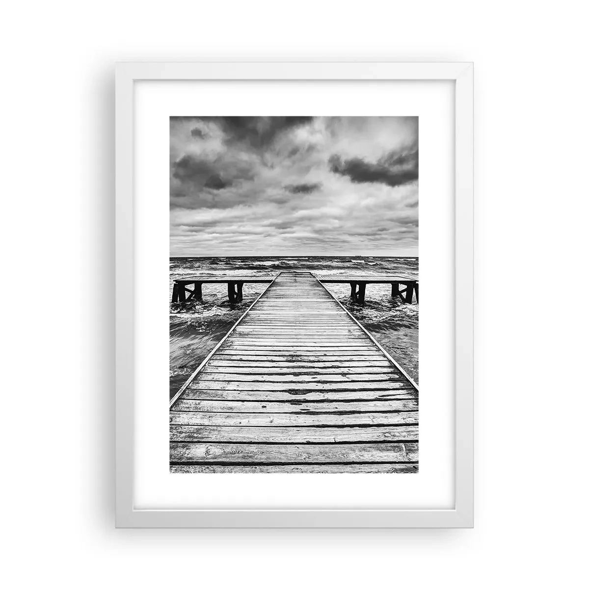 Affisch i vit ram - Jag väntar på vind som blåser bort... - 30x40 cm