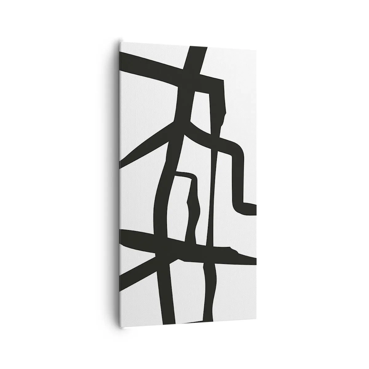 Canvastavla - Bild på duk - Svartvit konstruktion - 65x120 cm